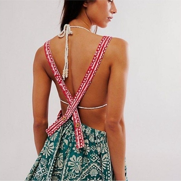 NWT Free People Palm Bay Printed Shortalls - Picture 3 of 10